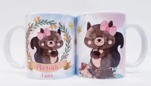 Lembrancinha Caneca Personalizada Bosque Encantado