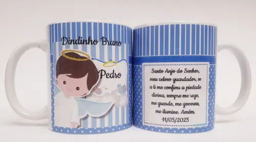 Lembrancinha Caneca Personalizada Batizado Menino