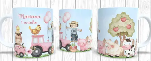 Caneca Personalizada Fazendinha Rosa