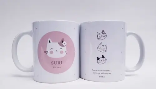 Caneca Personalziada Aniversario Gatinho