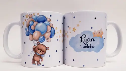 Lembrancinha Caneca Personalizada Aniversario Ursinho