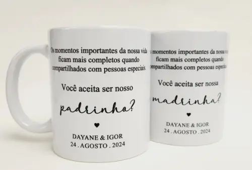 Caneca Personalizada Casamento Padrinhos