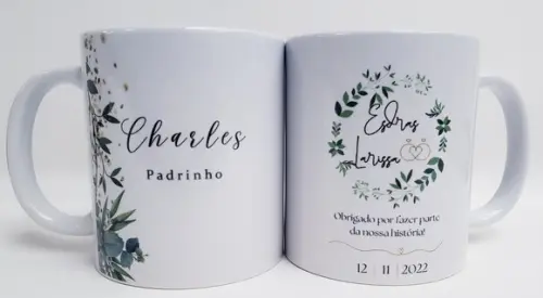 Caneca Personalizada Casamento Padrinhos