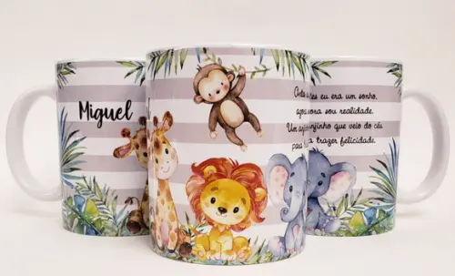 Lembrancinha Caneca Personalizada Safari