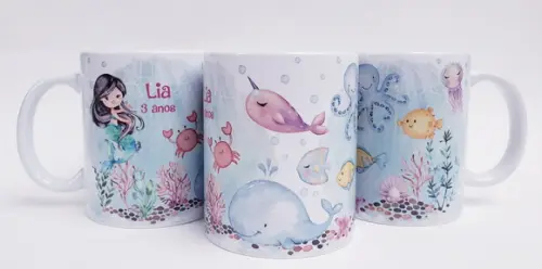 Caneca Personalizada Fundo do Mar Sereia