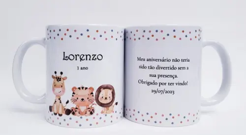 Lembrancinha Caneca Personalizada Safari