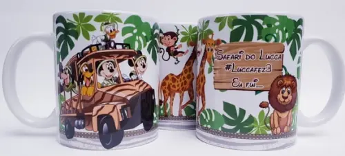 Lembrancinha Caneca Personalizada Mickey Safari