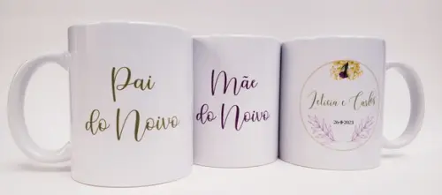 Lembrancinha Caneca Personalizada Casamento Pais