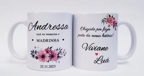 Caneca Personalizada Casamento Padrinhos