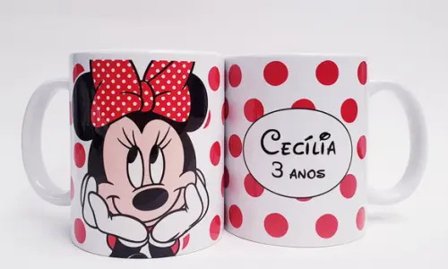 Lembrancinha Caneca Personalizada Minnie Vermelha