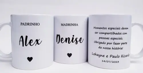 Lembrança Caneca Personalizada Casamento Padrinhos