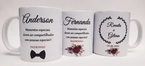Caneca Personalizada Casamento Padrinhos