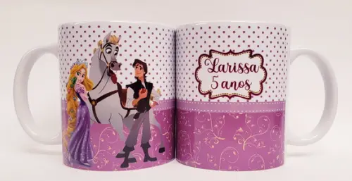 Lembrancinha Caneca Personalizada Rapunzel Enrolados