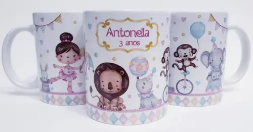 Caneca Personalizada Circo Rosa