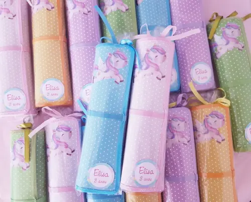 Lembrancinha Mini Lousa de Tecido Unicórnio