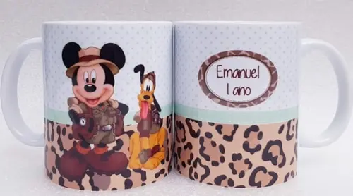 Caneca Personalizada Mickey Safari