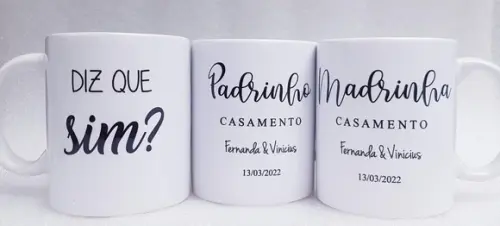Caneca Personalizada Casamento Padrinhos