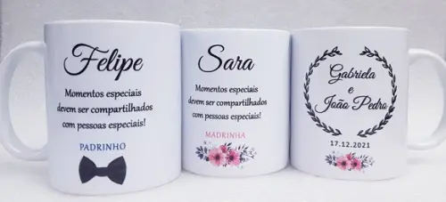 Caneca Personalizada Casamento Padrinhos