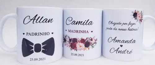 Caneca Personalizada Casamento Padrinhos