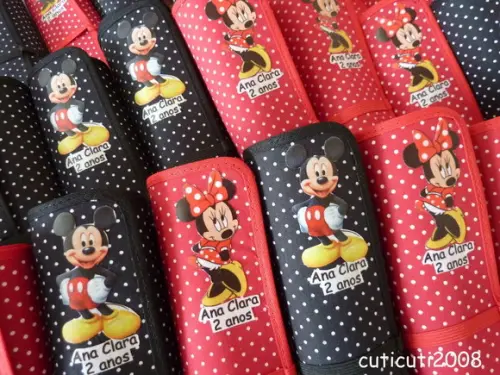 Mini Lousa de Tecido Minnie Vermelha e Mickey