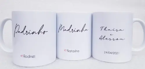 Caneca Personalizada Casamento Padrinhos