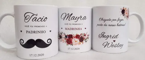 Caneca Personalizada Casamento Padrinhos