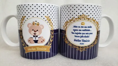 Caneca Personalizada Cha de Bebe Ursinho