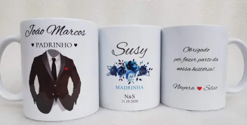 Caneca Personalizada Casamento Padrinhos