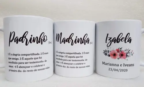 Caneca Personalizada Casamento Padrinhos