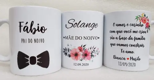 Caneca Personalizada Casamento Pais