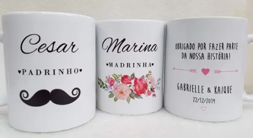 Caneca Personalizada Casamento Padrinhos