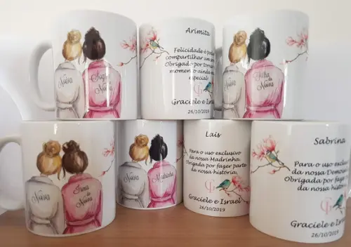 Caneca Personalizada Casamento Madrinhas