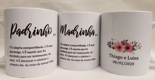 Caneca Personalizada Casamento Padrinhos