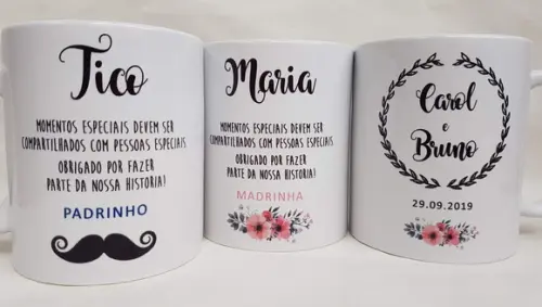 Caneca Personalizada Casamento Padrinhos