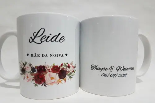 Caneca personalizada casamento padrinhos