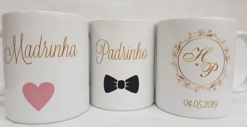 Caneca Personalizada Casamento Padrinhos