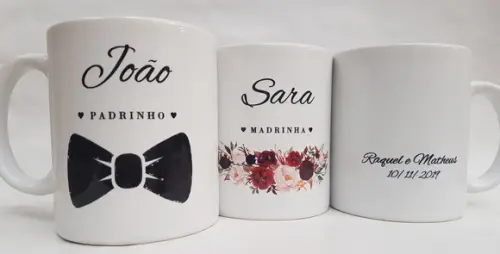 Caneca Personalizada Casamento Padrinhos