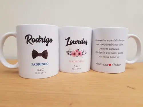 Caneca Personalizada Casamento Padrinhos