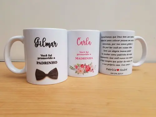 Caneca Personalizada Casamento Padrinhos