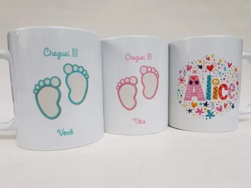 Lembrancinha caneca personalizada maternidade