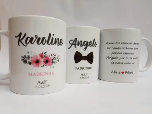 Caneca Personalizada Casamento Padrinhos