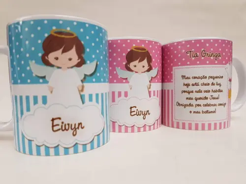 Caneca Personalizada Batizado Anjinho