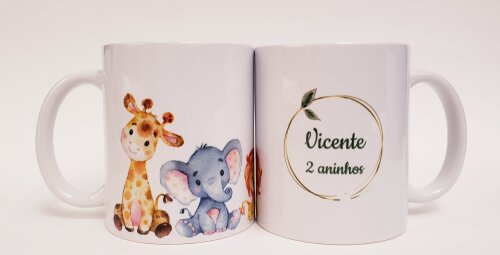 Caneca Personalizada Aniversário Safari