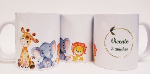 Caneca Personalizada Aniversário Safari