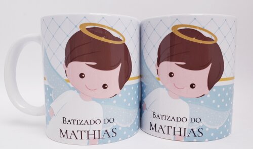 Caneca Personalizada Batizado Anjinho