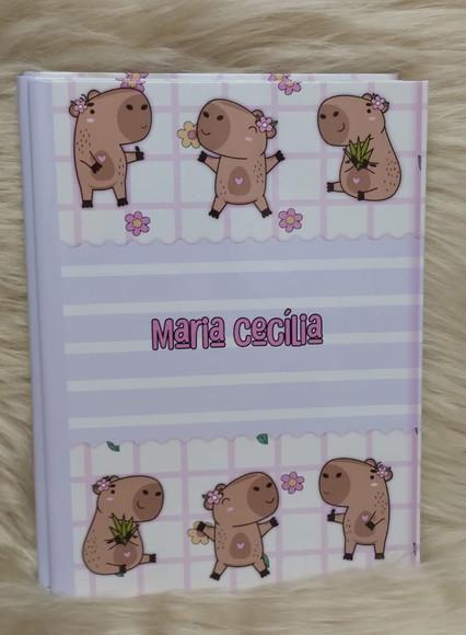 Caderno Brochura Personalizado Capivara Menina
