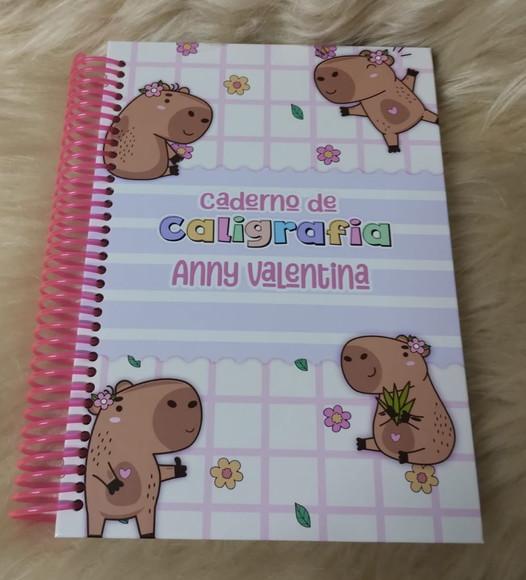 Caderno Caligrafia Capivara Personalizado