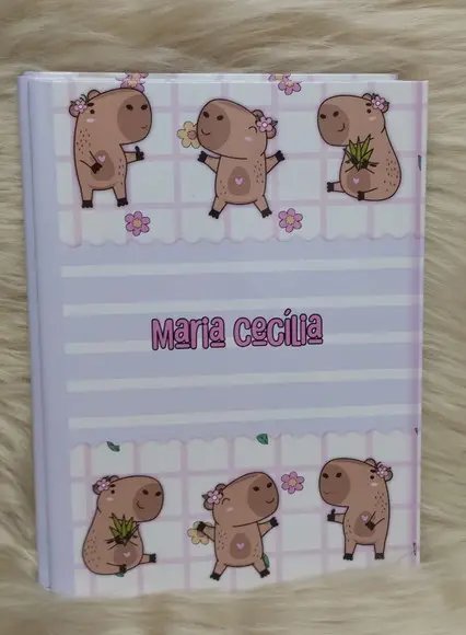 Caderno Brochura Personalizado Capivara Menina