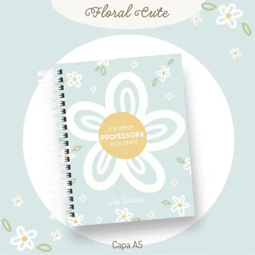 Caderno Personalizado Professores Floral