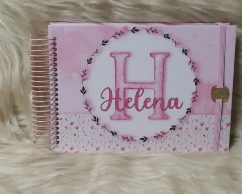 Livro de Mensagem Maternidade Alfabeto Rosa Floral